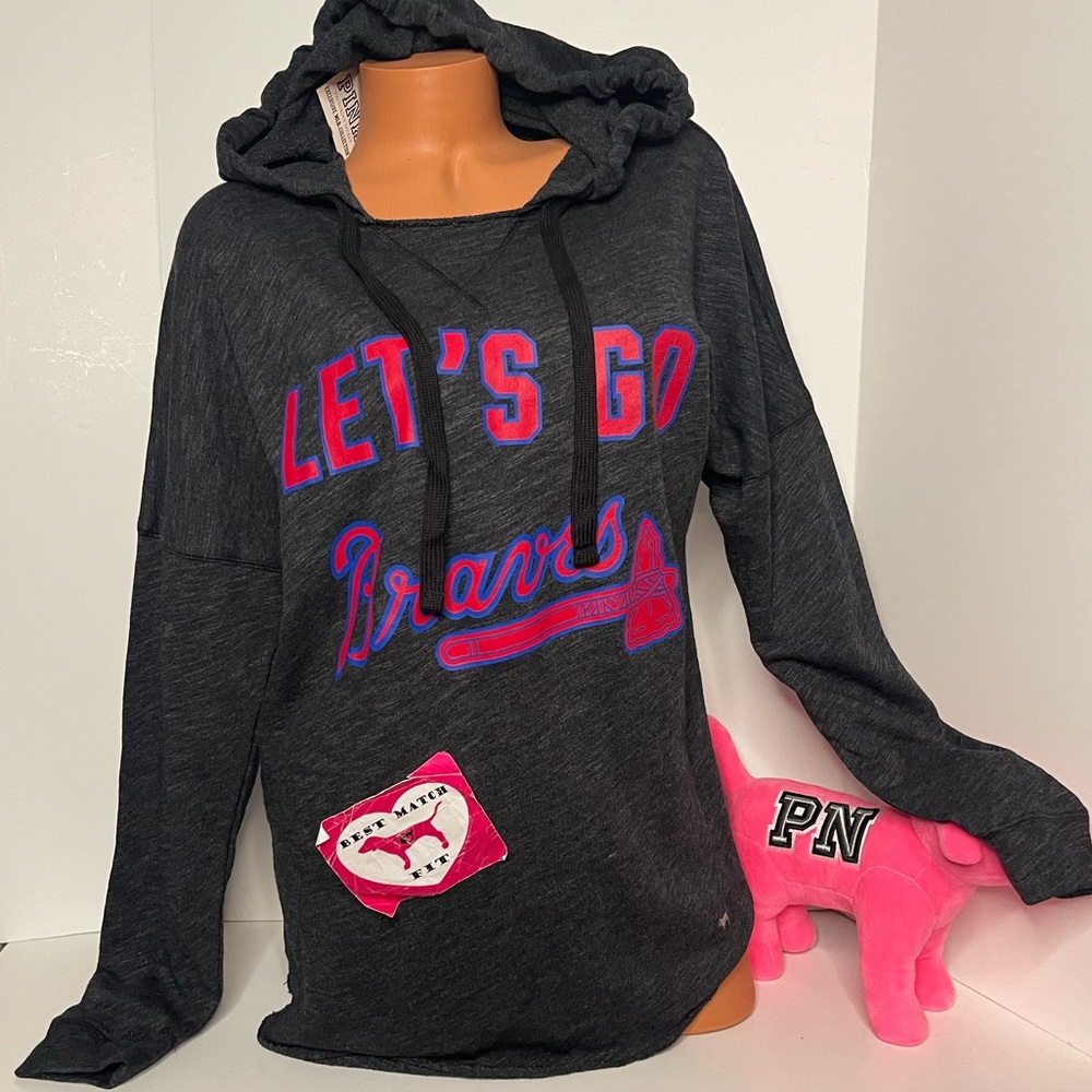 Victoria’s Secret PINK S MLB Atlanta Braves Hoodie Baseball Logo
